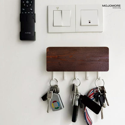 MOJOMORE Key Holder Wall Mount Key Rack Wooden Bamboo Hook key rack Home Clothe Hook Rack Key Rack Wall Mount