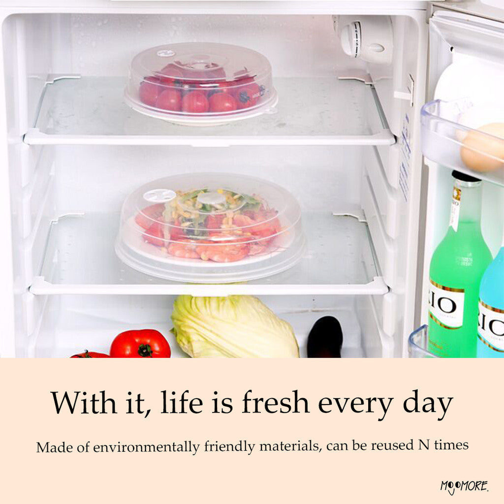 Mojomore Clear Plastic Microwave Food Cover Plate Lid Vented Splatter Guard Protector
