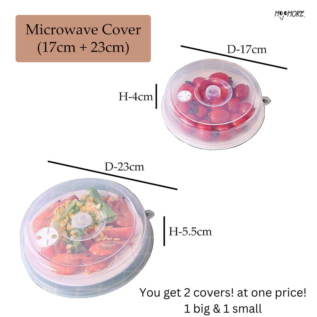 Mojomore Clear Plastic Microwave Food Cover Plate Lid Vented Splatter Guard Protector