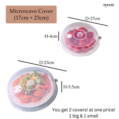 Mojomore Clear Plastic Microwave Food Cover Plate Lid Vented Splatter Guard Protector