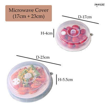 Mojomore Clear Plastic Microwave Food Cover Plate Lid Vented Splatter Guard Protector