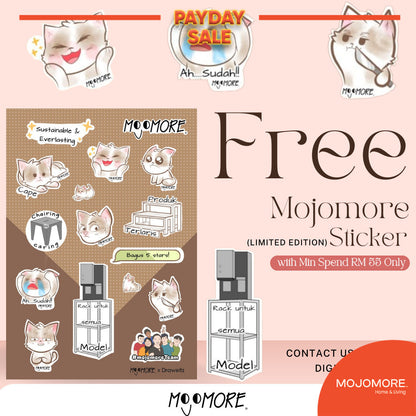 Mojomore x Draweltz Home and Living Cute Cat Kids Friendly Stickers