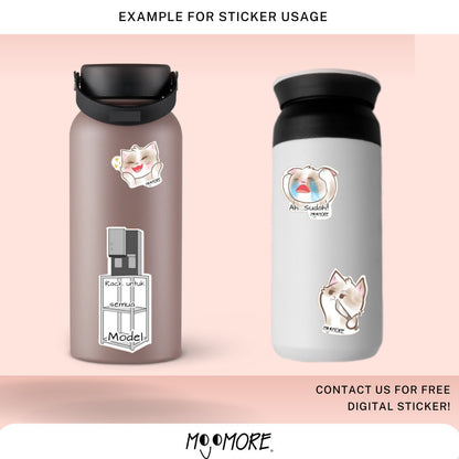 Mojomore x Draweltz Home and Living Cute Cat Kids Friendly Stickers