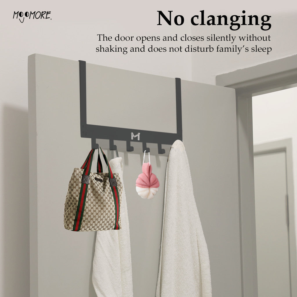 Mojomore Premium Aluminum Over The Door Hook Clothes Hanger Wall Hook Door Hanger