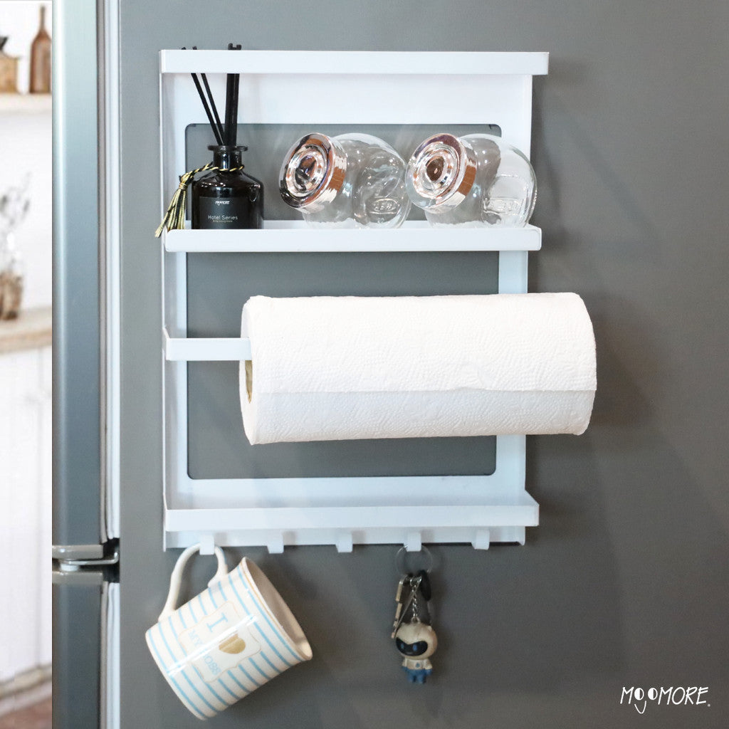 Mojomore Magnetic Rack For Refrigerator and Kitchen Cabinet, Strong Suction Magnet Rack