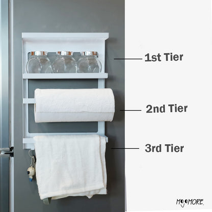 Mojomore Magnetic Rack For Refrigerator and Kitchen Cabinet, Strong Suction Magnet Rack
