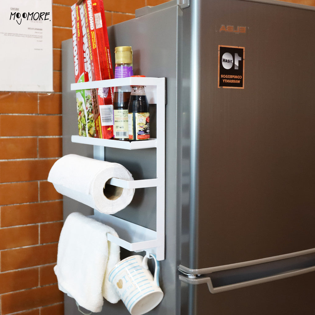 Mojomore Magnetic Rack For Refrigerator and Kitchen Cabinet, Strong Suction Magnet Rack