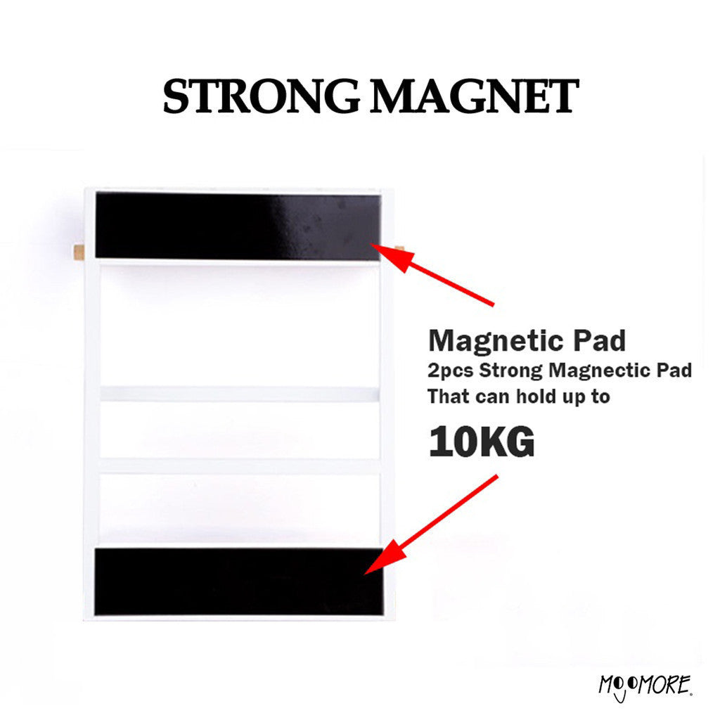 Mojomore Magnetic Rack For Refrigerator and Kitchen Cabinet, Strong Suction Magnet Rack