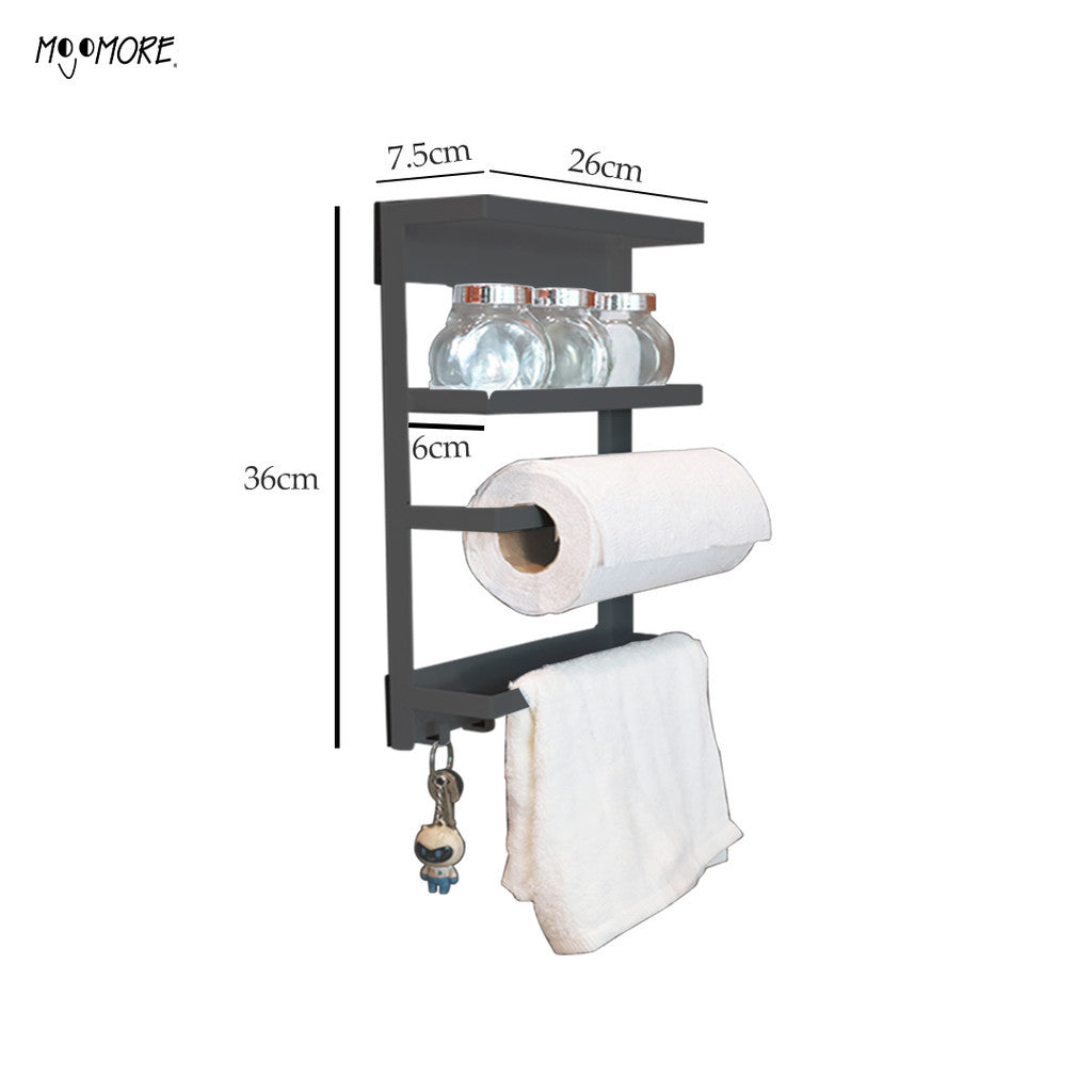 Mojomore Magnetic Rack For Refrigerator and Kitchen Cabinet, Strong Suction Magnet Rack