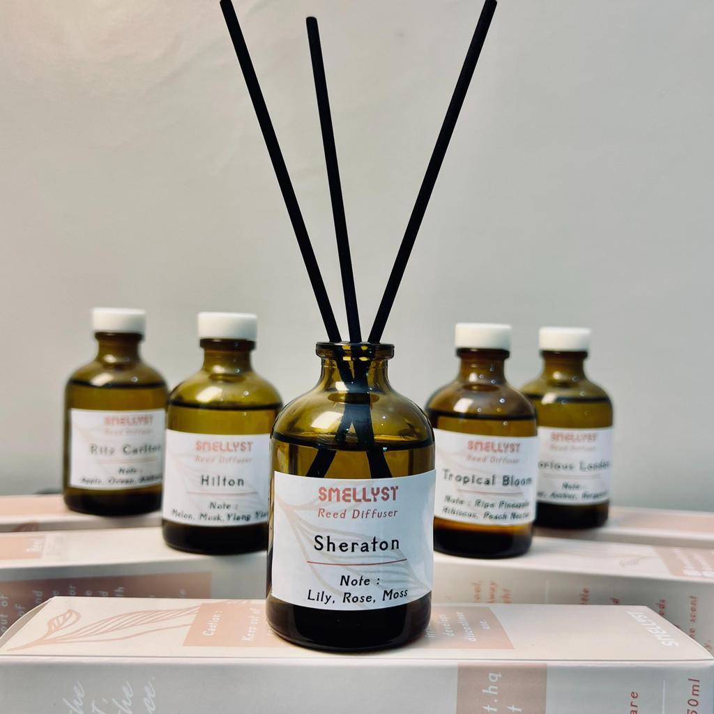 Smellyst Reed Diffuser - Pewangi Ruangan Berkualiti Tinggi untuk Bilik Tamu & Pejabat - Aroma Segar 2-4 Jam