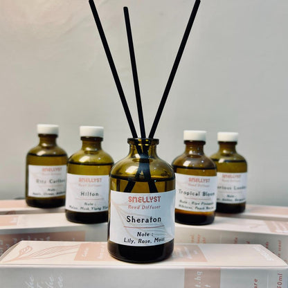 Smellyst Reed Diffuser - Pewangi Ruangan Berkualiti Tinggi untuk Bilik Tamu & Pejabat - Aroma Segar 2-4 Jam