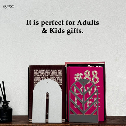 MOJOMORE Premium 2 PCs High Quality Metal Book Stand Bookshelf Library School Office Decoration