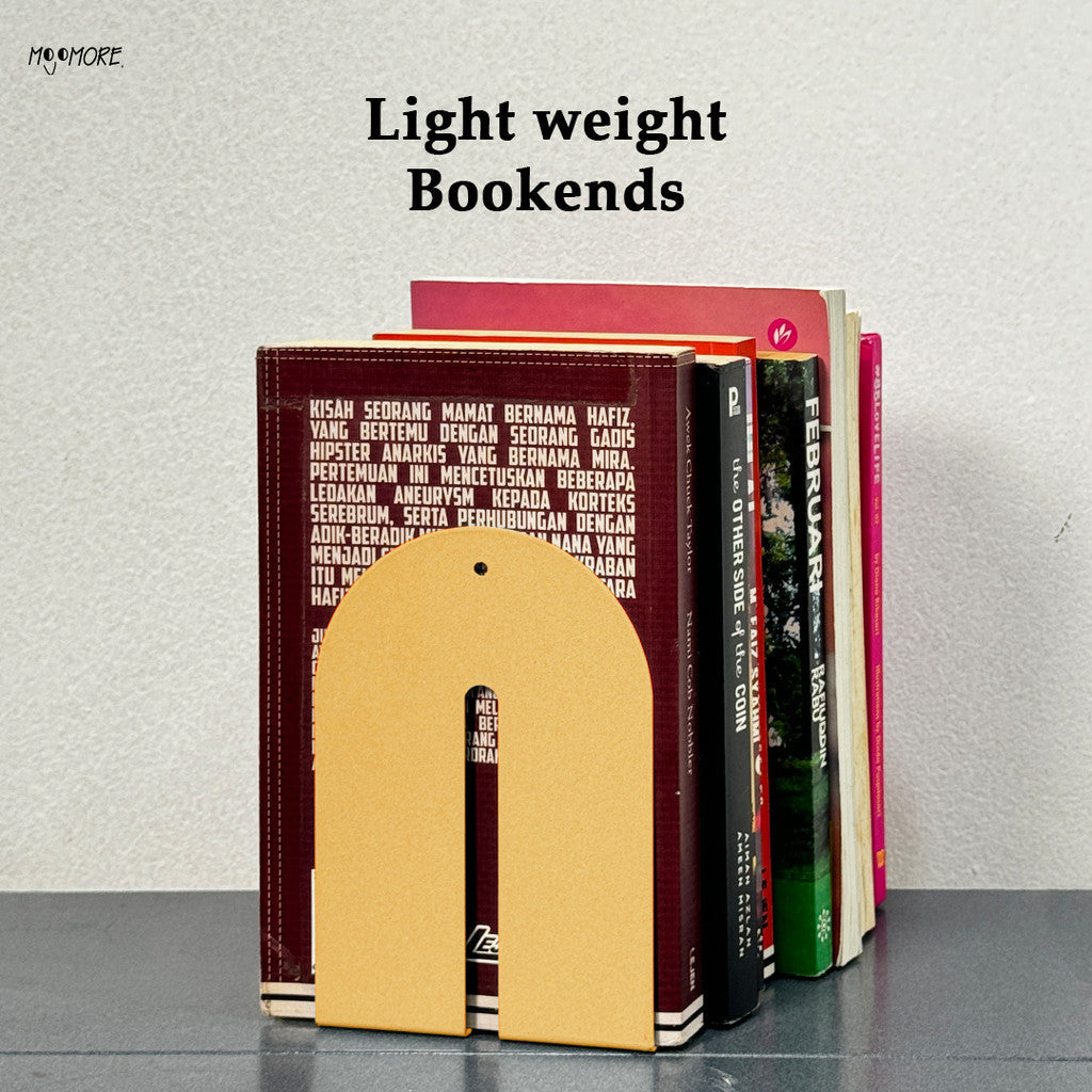 MOJOMORE Premium 2 PCs High Quality Metal Book Stand Bookshelf Library School Office Decoration