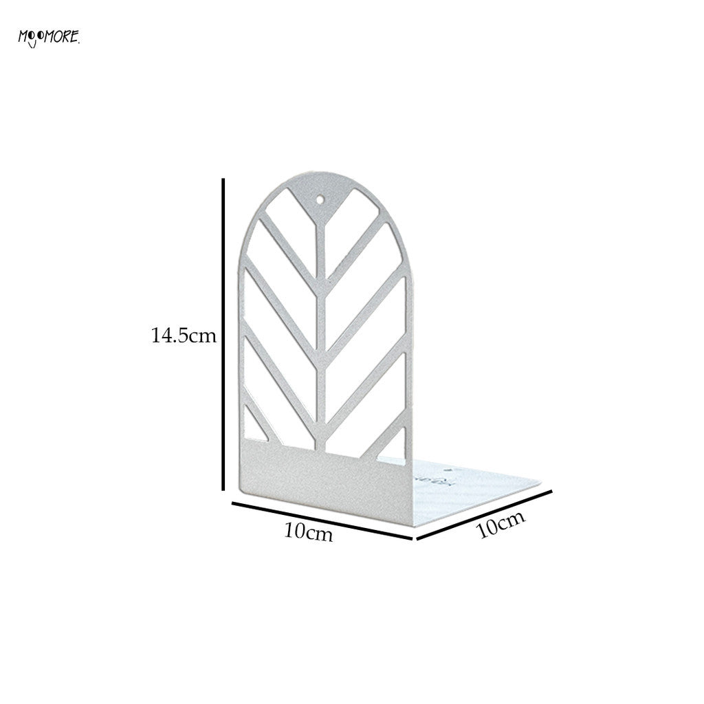 MOJOMORE Premium 2 PCs High Quality Metal Book Stand Bookshelf Library School Office Decoration