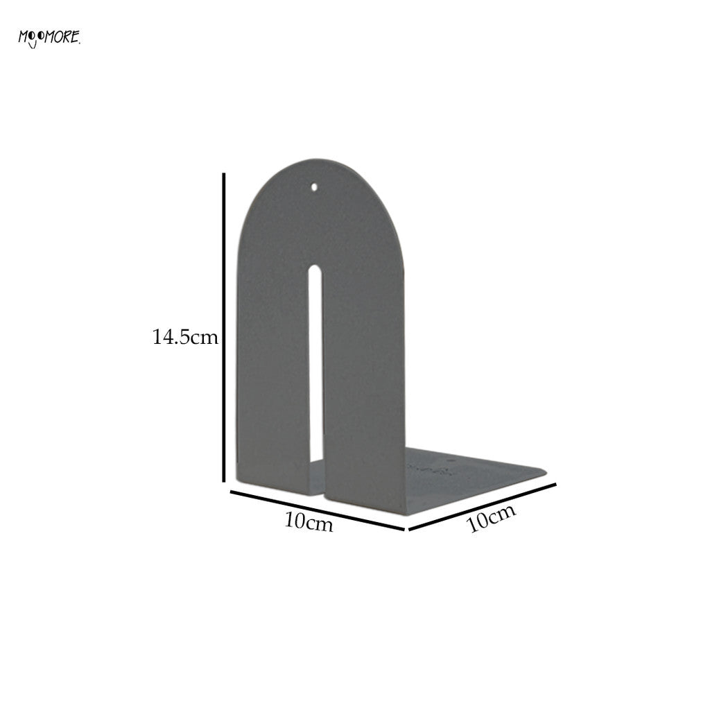 MOJOMORE Premium 2 PCs High Quality Metal Book Stand Bookshelf Library School Office Decoration