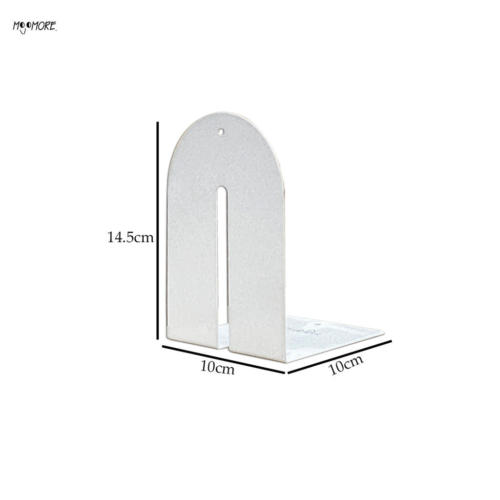 MOJOMORE Premium 2 PCs High Quality Metal Book Stand Bookshelf Library School Office Decoration
