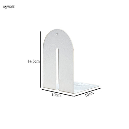 MOJOMORE Premium 2 PCs High Quality Metal Book Stand Bookshelf Library School Office Decoration