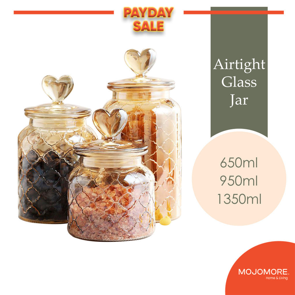 Mojomore Airtight Glass Jar Cookie Food Storage Container Spice Bottles Balang Kaca Kuih Raya