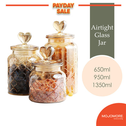 Mojomore Airtight Glass Jar Cookie Food Storage Container Spice Bottles Balang Kaca Kuih Raya