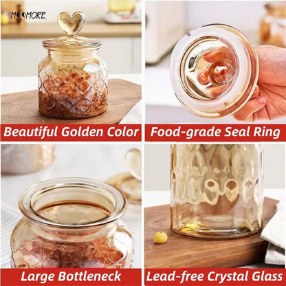 Mojomore Airtight Glass Jar Cookie Food Storage Container Spice Bottles Balang Kaca Kuih Raya