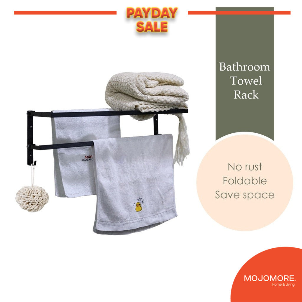 Mojomore Premium SS Towel Bar Wall Mounted Rack Bathroom Holder Hanger