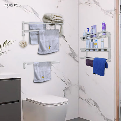 Mojomore Premium SS Towel Bar Wall Mounted Rack Bathroom Holder Hanger