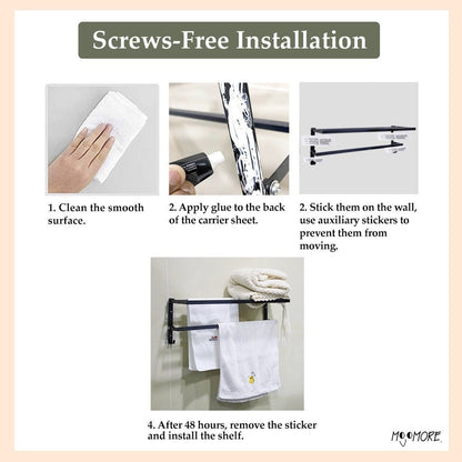 Mojomore Premium SS Towel Bar Wall Mounted Rack Bathroom Holder Hanger