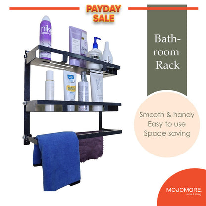 Mojomore Bathroom Rack Rak Sabun Bilik Mandi Toilet Rack Shelf Shampoo Rack Organizer Towel