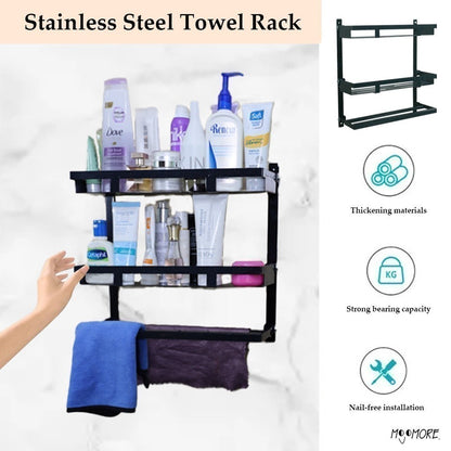 Mojomore Bathroom Rack Rak Sabun Bilik Mandi Toilet Rack Shelf Shampoo Rack Organizer Towel