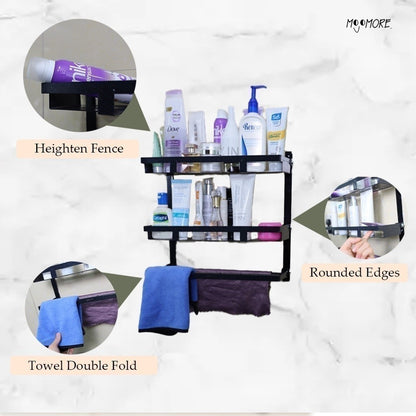 Mojomore Bathroom Rack Rak Sabun Bilik Mandi Toilet Rack Shelf Shampoo Rack Organizer Towel