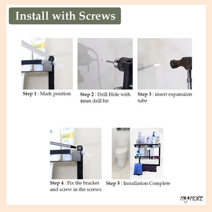 Mojomore Bathroom Rack Rak Sabun Bilik Mandi Toilet Rack Shelf Shampoo Rack Organizer Towel
