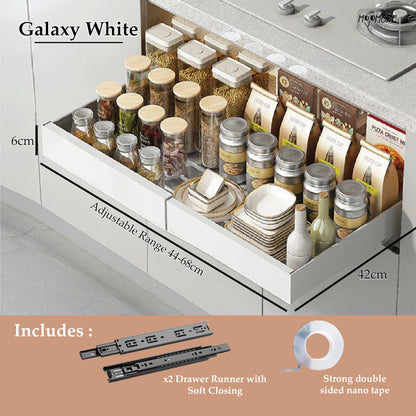 Mojomore Kitchen Cabinet Pull Out Dish Bowl Rack Multi Function Basket Drawer