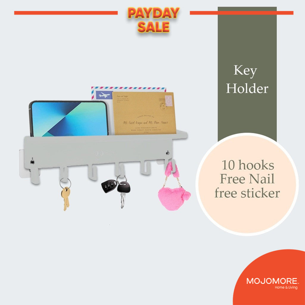 MOJOMORE Metal Key Holder with Shelf