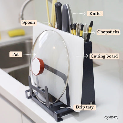 Mojomore Kitchen Rack Knife Holder Chopping Board Holder Kitchen Tool Storage Spoon Rak