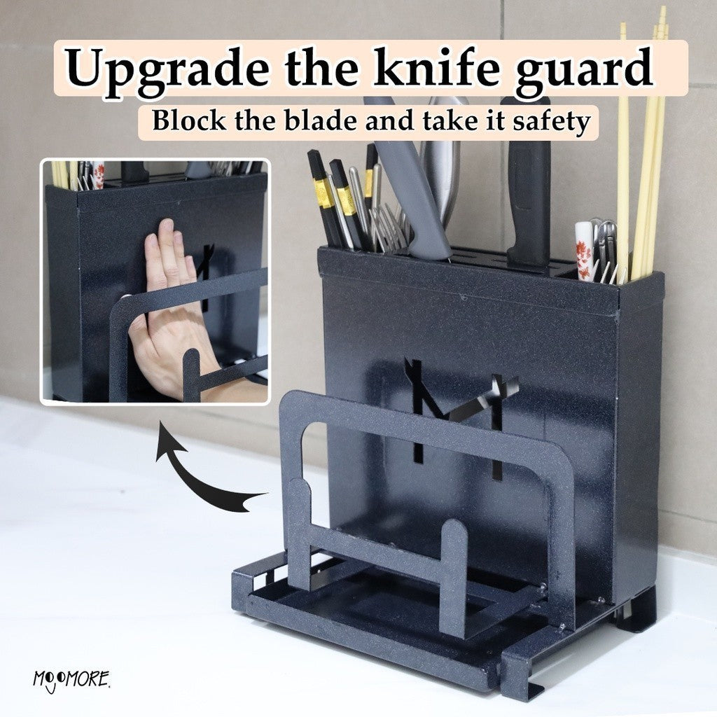 Mojomore Kitchen Rack Knife Holder Chopping Board Holder Kitchen Tool Storage Spoon Rak