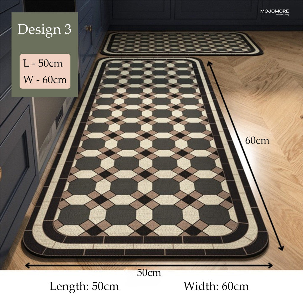 MOJOMORE 30x40/40x60/50x60 Anti Slip Kitchen Absorbent Mat Drying Pad Table Sink Dining Alas Pinggan Mej