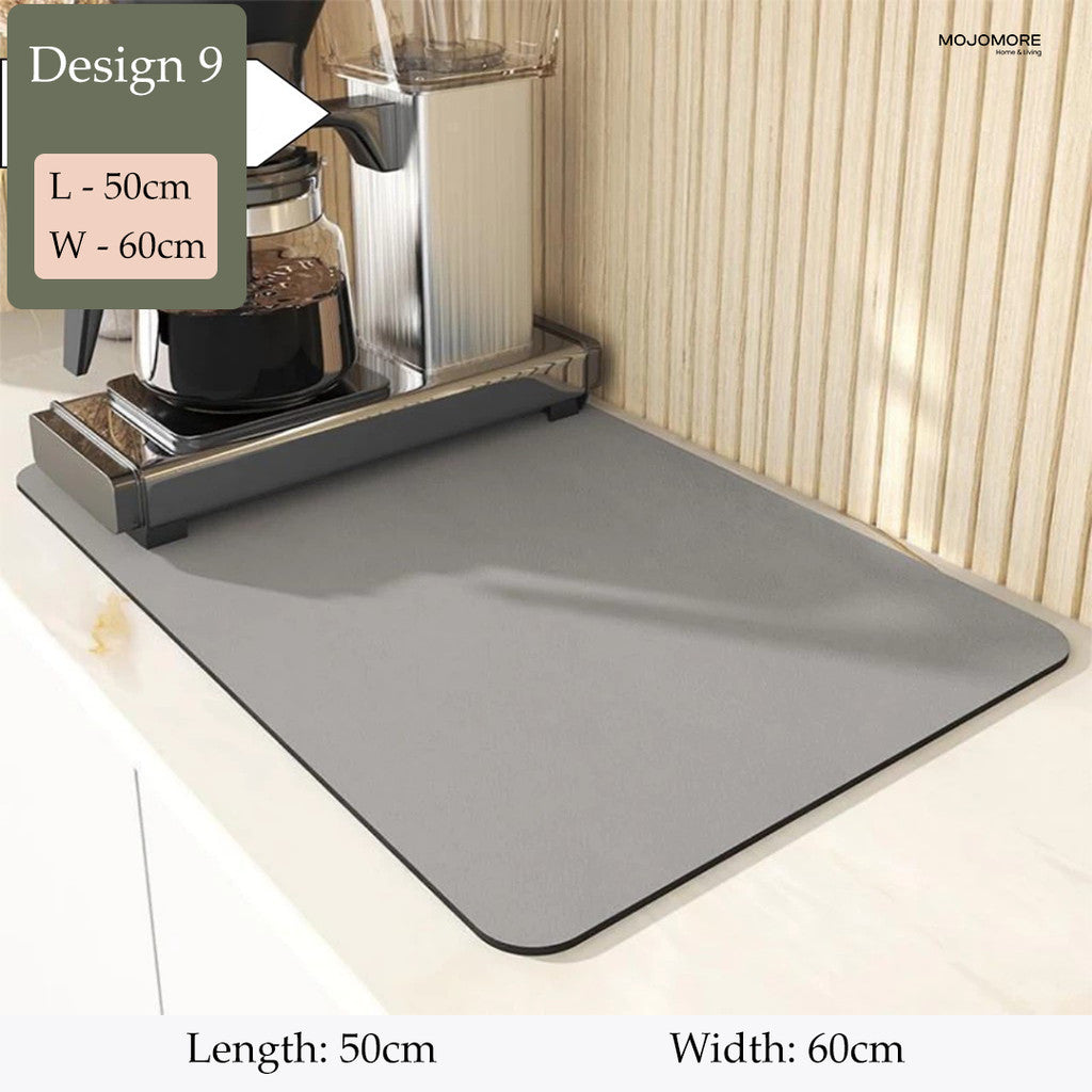 MOJOMORE 30x40/40x60/50x60 Anti Slip Kitchen Absorbent Mat Drying Pad Table Sink Dining Alas Pinggan Mej