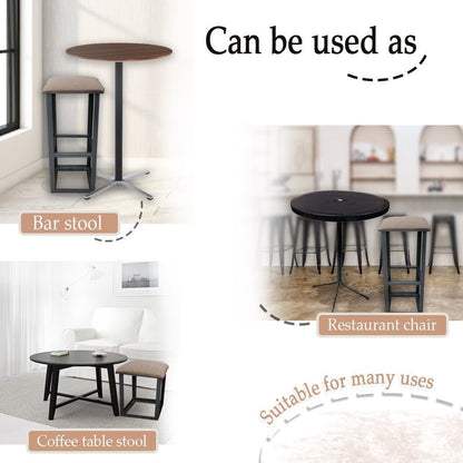 MOJOMORE 70CM Metal High Bar Stool Backrest Footstool Kerusi Makan Besi Tinggi Cafe Dining Chair 高脚椅