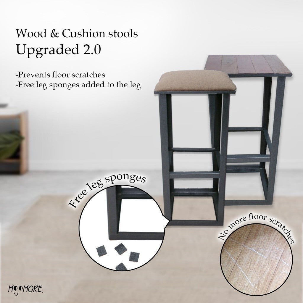 MOJOMORE 70CM Metal High Bar Stool Backrest Footstool Kerusi Makan Besi Tinggi Cafe Dining Chair 高脚椅