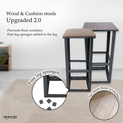 MOJOMORE 70CM Metal High Bar Stool Backrest Footstool Kerusi Makan Besi Tinggi Cafe Dining Chair 高脚椅