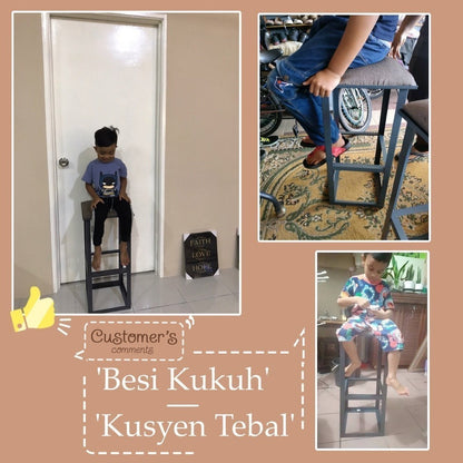 MOJOMORE 70CM Metal High Bar Stool Backrest Footstool Kerusi Makan Besi Tinggi Cafe Dining Chair 高脚椅