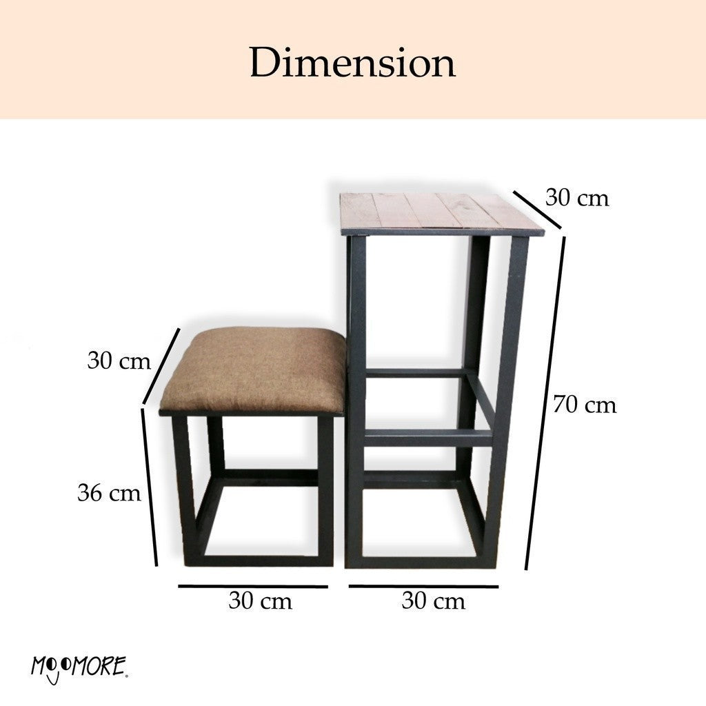 MOJOMORE 70CM Metal High Bar Stool Backrest Footstool Kerusi Makan Besi Tinggi Cafe Dining Chair 高脚椅