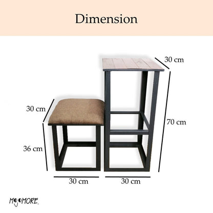 MOJOMORE 70CM Metal High Bar Stool Backrest Footstool Kerusi Makan Besi Tinggi Cafe Dining Chair 高脚椅