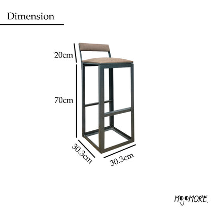 MOJOMORE 70CM Metal High Bar Stool Backrest Footstool Kerusi Makan Besi Tinggi Cafe Dining Chair 高脚椅