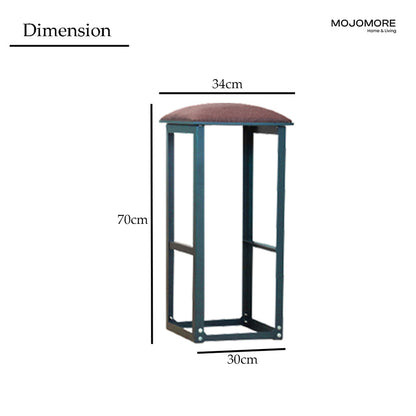 MOJOMORE 70CM Metal High Bar Stool Backrest Footstool Kerusi Makan Besi Tinggi Cafe Dining Chair 高脚椅