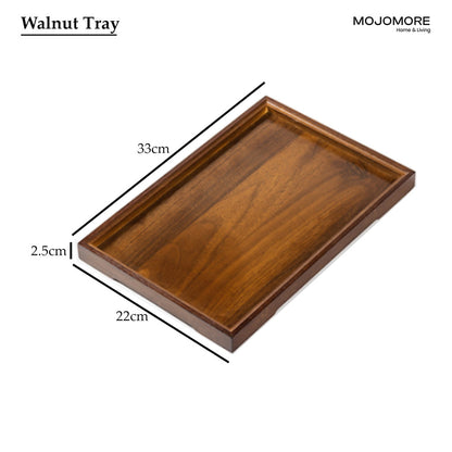 MOJOMORE Ebony Wooden Tray New Chinese Style Wooden Tray with Handle and Balang Kuih Raya Set