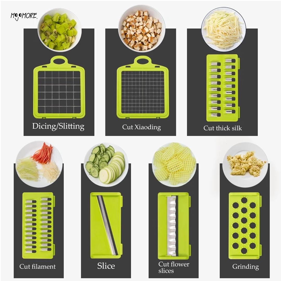 MOJOMORE Kitchen Tool Multifunctional Vegetable Slicer Set Manual Slicer Shredder Wiper Planer