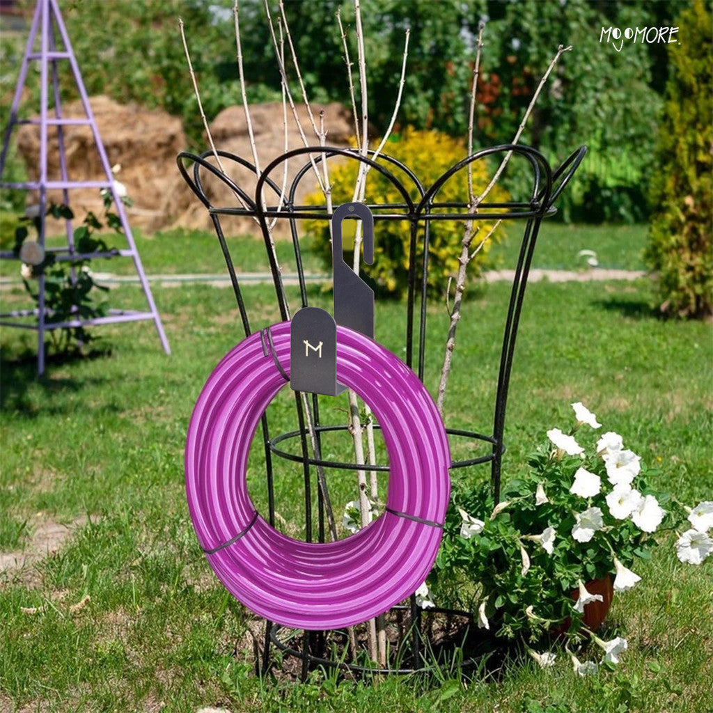 MOJOMORE Metal Garden Hose Holder | Water Hose Holder | Heavy Duty Water Hose Storage Hanger Garden Hose hooker