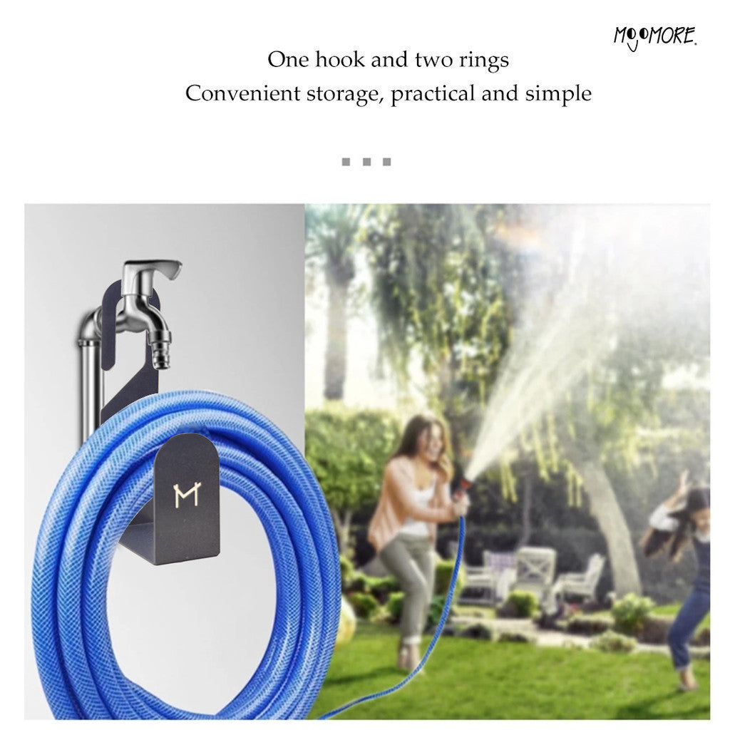 MOJOMORE Metal Garden Hose Holder | Water Hose Holder | Heavy Duty Water Hose Storage Hanger Garden Hose hooker