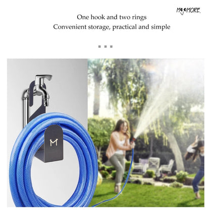 MOJOMORE Metal Garden Hose Holder | Water Hose Holder | Heavy Duty Water Hose Storage Hanger Garden Hose hooker